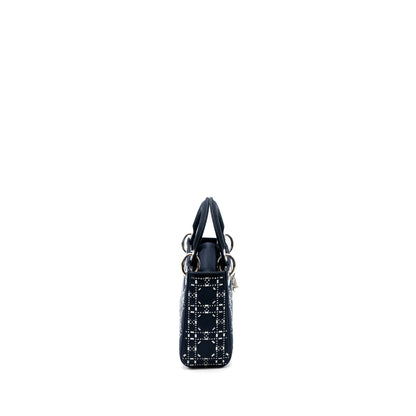 Dior Mini Lady Dior Satin Crystal Dark Blue