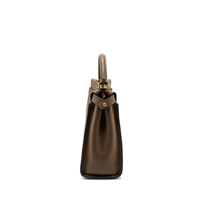 Fendi Medium Peekaboo Purse Calfskin Tobaco