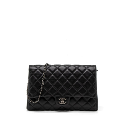 Chanel Timeless Clutch with Chain Lambskin Black Ruthenium Hardware