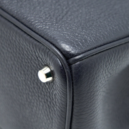 CHRISTIAN DIOR Medium Diorissimo Tote Bag Black Grained Leather SHW