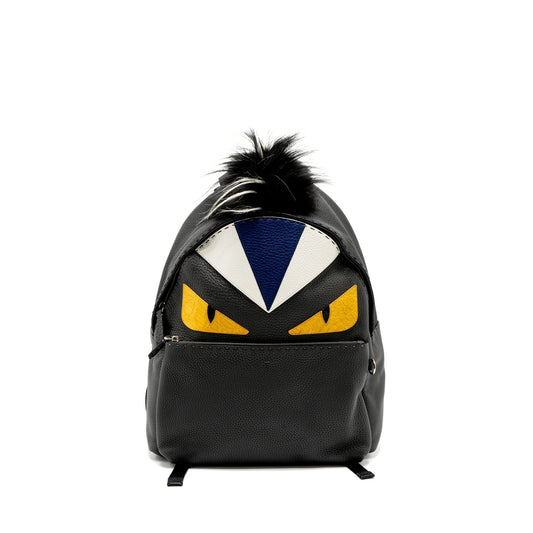 Fendi Large Backpack Calfskin/Fur/Crocodile Black/Multicolour
