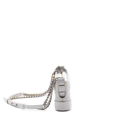Chanel Small Gabrielle Hobo Bag Aged Calfskin Light Grey GHW