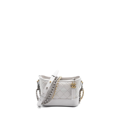 Chanel Small Gabrielle Hobo Bag Aged Calfskin Light Grey GHW