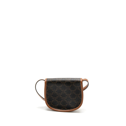 Celine Mini Besace in Triomphe Canvas/Calfskin Tan