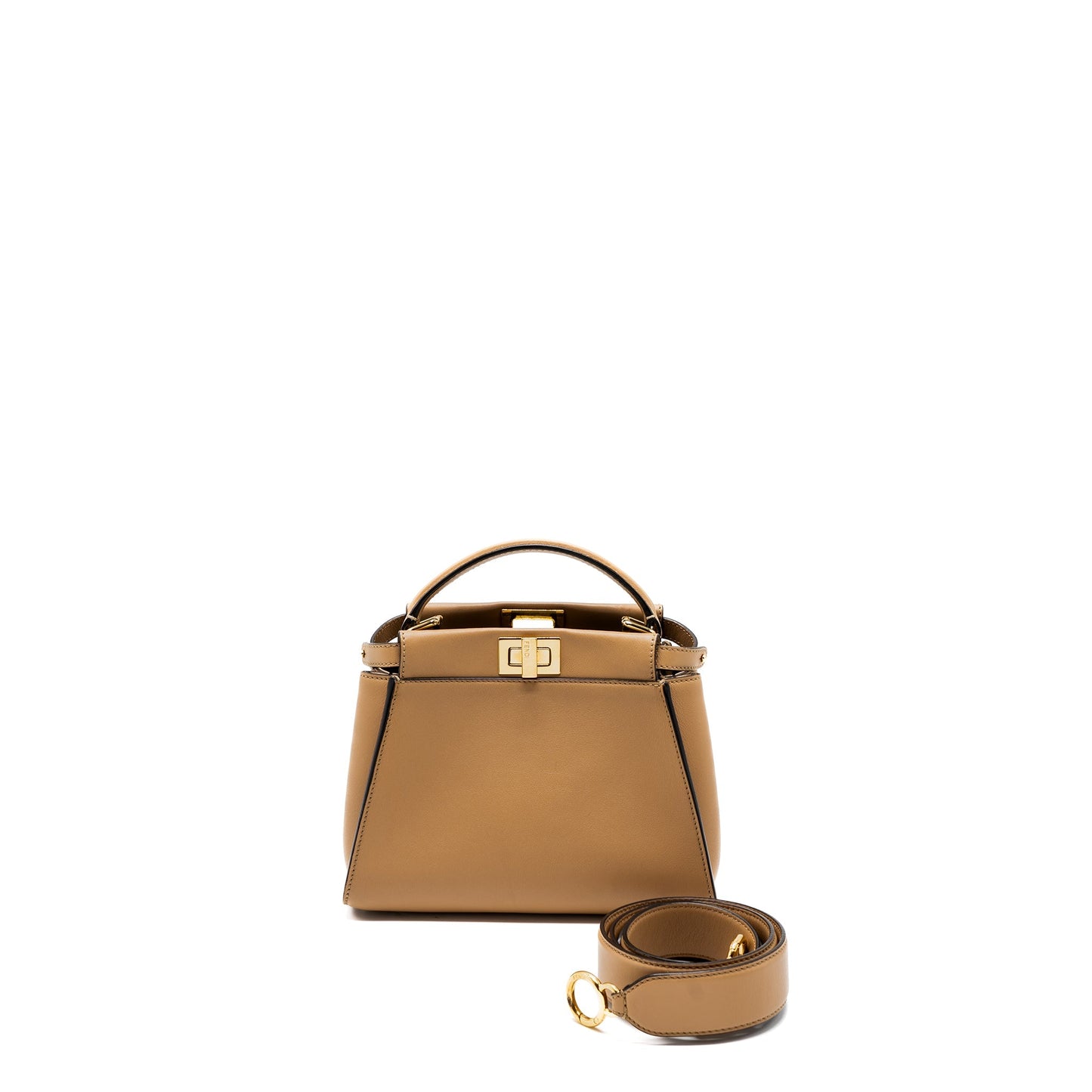 Fendi Mini Peekaboo Calfskin Beige