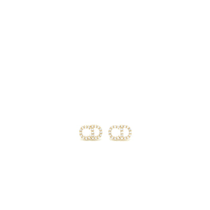Dior Clair D Lune Earrings Crystal Gold Tone
