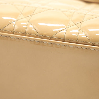 Christian Dior Medium Lady Dior Patent Leather Beige GHW