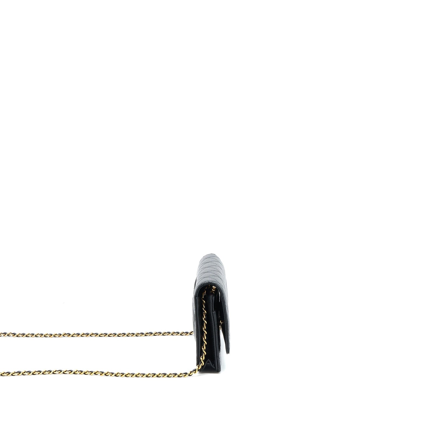 Chanel Classic Wallet On Chain Caviar Black GHW (Microchip)