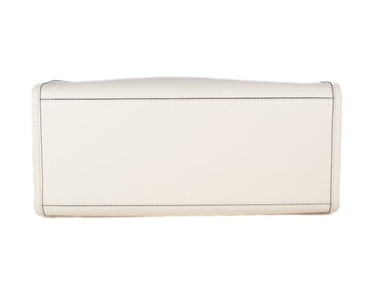 Fendi Medium Sunshine Tote in White Leather