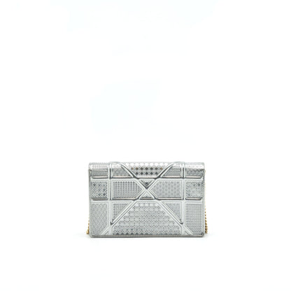Dior Diorama Wallet on Chain Metallic Silver