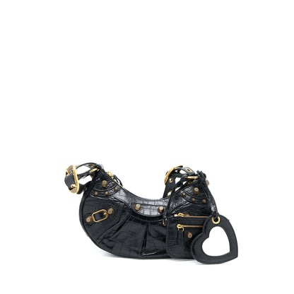 Balenciaga Le Cagole Mini Purse Calfskin Black Aged-Gold Hardware
