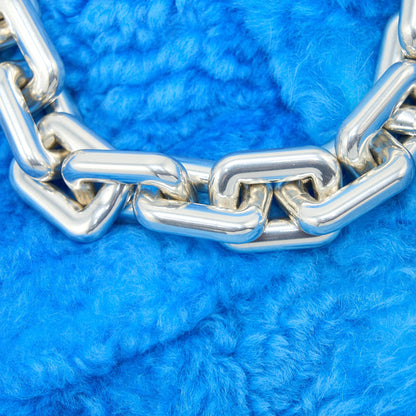 Bottega Veneta Fur Purse with Chain Shearling/Lambskin Blue