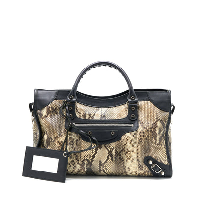 Balenciaga Classic City Python Leather