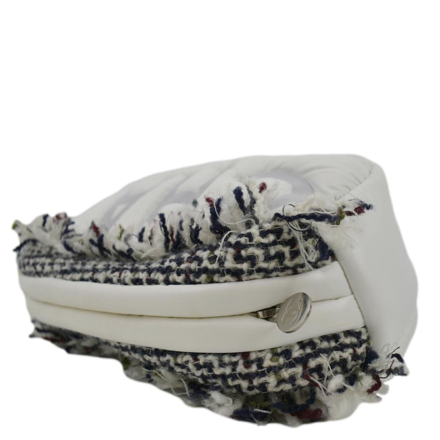 CHANEL Coco Neige Tweed x Nylon Waist Pouch White