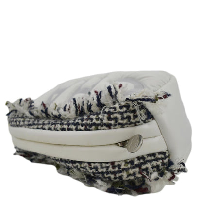CHANEL Coco Neige Tweed x Nylon Waist Pouch White