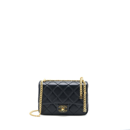 Chanel 22P Enemal Flap Bag Lambskin Black GHW (Microchip)
