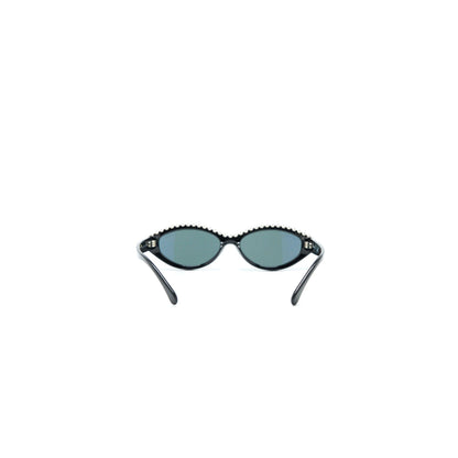 Chanel Oval Sunglasses Acetate & Imitation Pearls Black/White