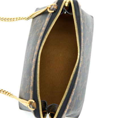 Celine Clutch With Chain Triomphe Canvas Limited Edge Print