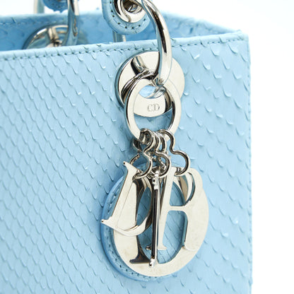CHRISTIAN DIOR PYTHON MEDIUM LADY DIOR BAG SKYBLUE SHW WITH SMALL SCARF