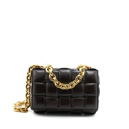 Bottega Veneta Chain Cassette Purse Dark Brown