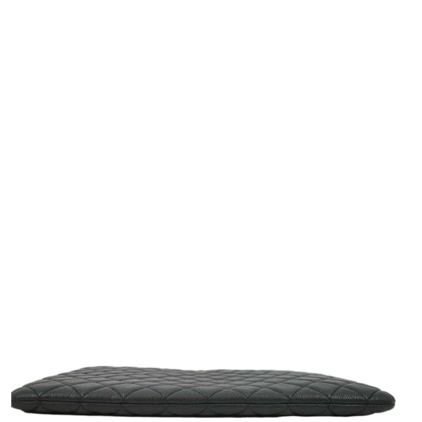 CHANEL Classic O-Case Caviar Leather Zip Pouch Black