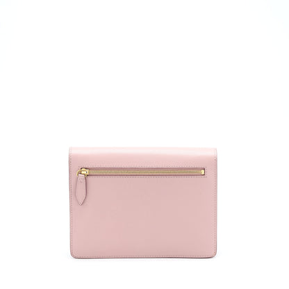 Burberry Small Leather And House Check Crossbody Purse Pale Orchid