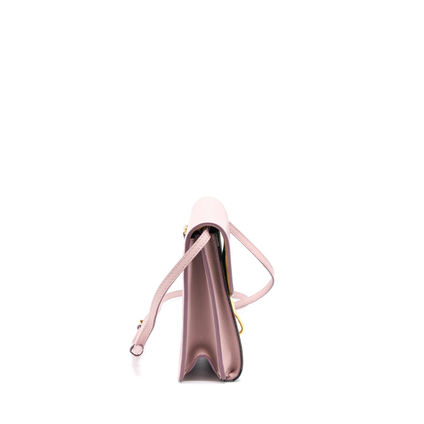Burberry Small Leather And House Check Crossbody Purse Pale Orchid