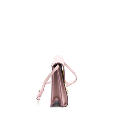 Burberry Small Leather And House Check Crossbody Purse Pale Orchid