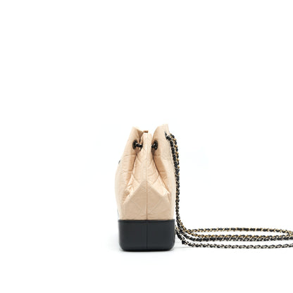 CHANEL GABRIELLE BACKPACK IN AGED CALFSKIN QUILTED LEATHER BEIGE