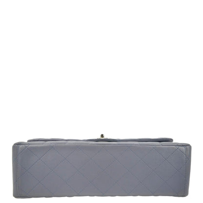 CHANEL Classic Maxi Double Flap Quilted Lambskin Leather Shoulder Bag Light Purple