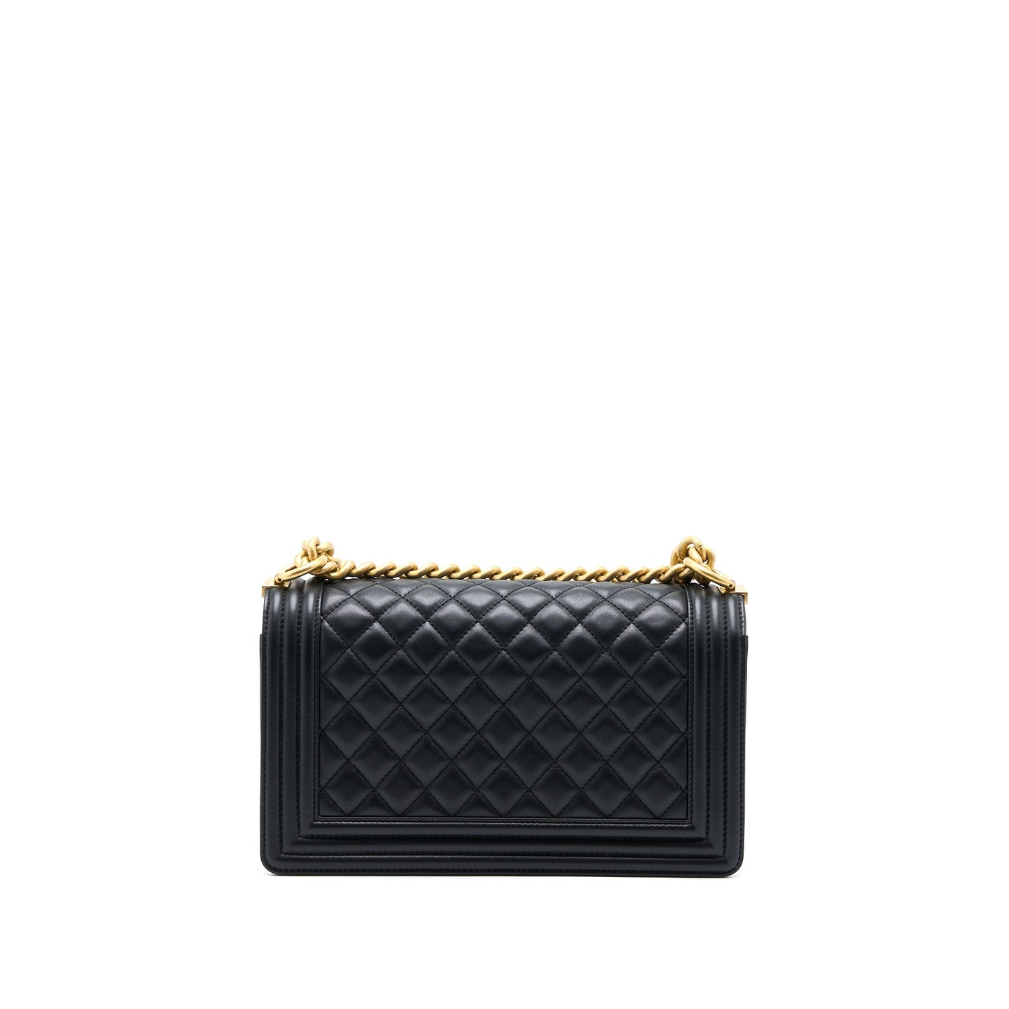 Chanel Medium Boy Bag Calfskin Black GHW (Microchip)