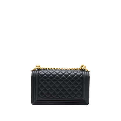 Chanel Medium Boy Bag Calfskin Black GHW (Microchip)