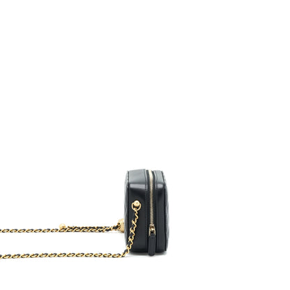 Chanel Pearl Crush Mini Camera Case With Chain Lambskin Black GHW