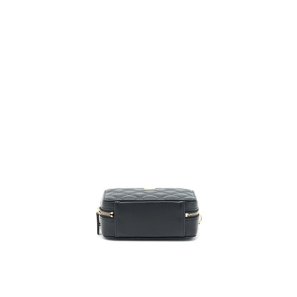 Chanel Pearl Crush Mini Camera Case With Chain Lambskin Black GHW