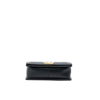 Chanel Medium Boy Bag Calfskin Black GHW (Microchip)