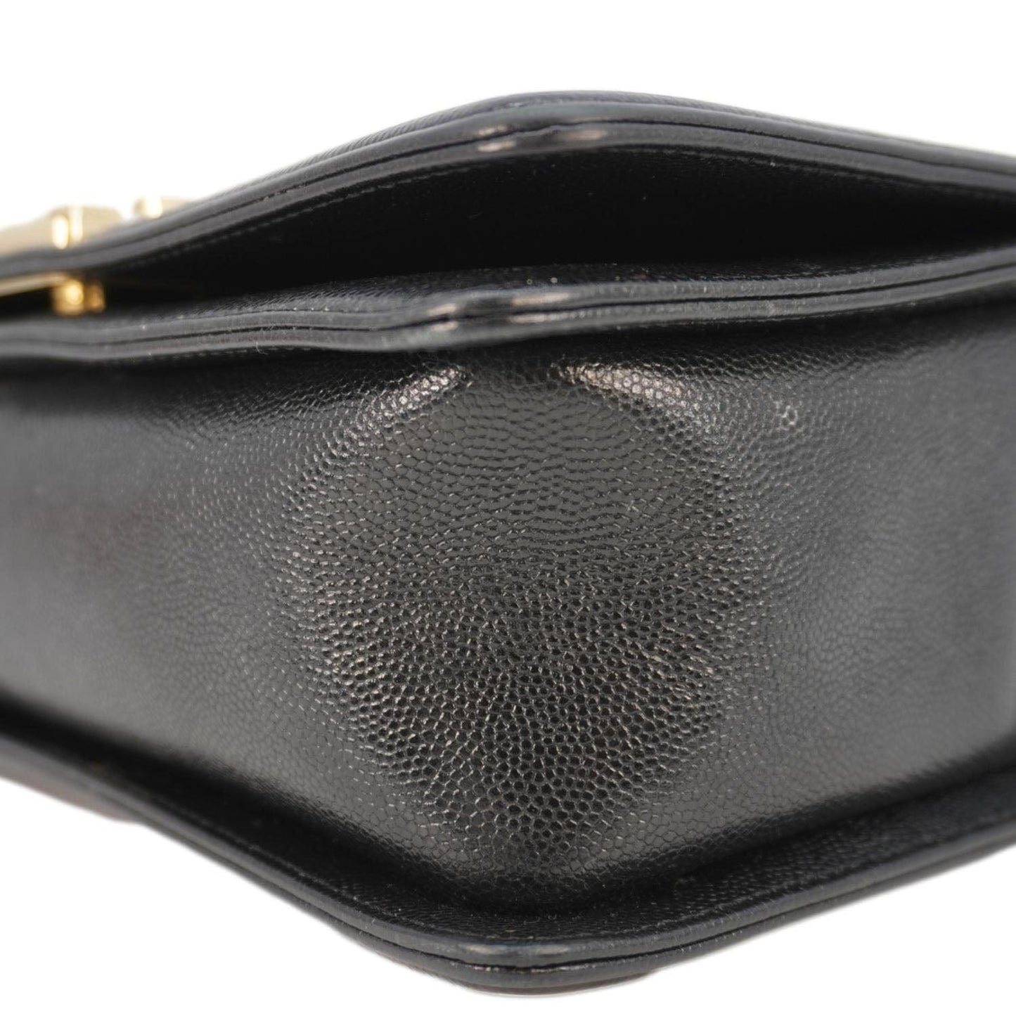 CHANEL Boy Flap Chevron Leather Shoulder Bag Black