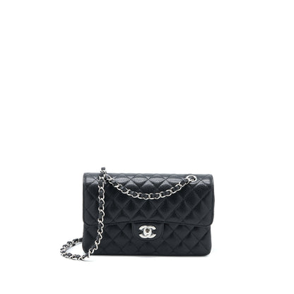 Chanel Small Classic Double Flap Bag Caviar Black SHW (Microchip)