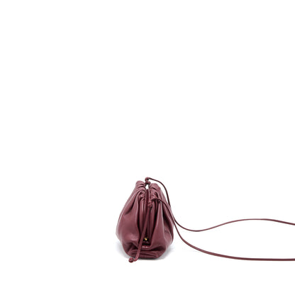 Bottega Veneta Mini Pouch Calfskin Dark Red