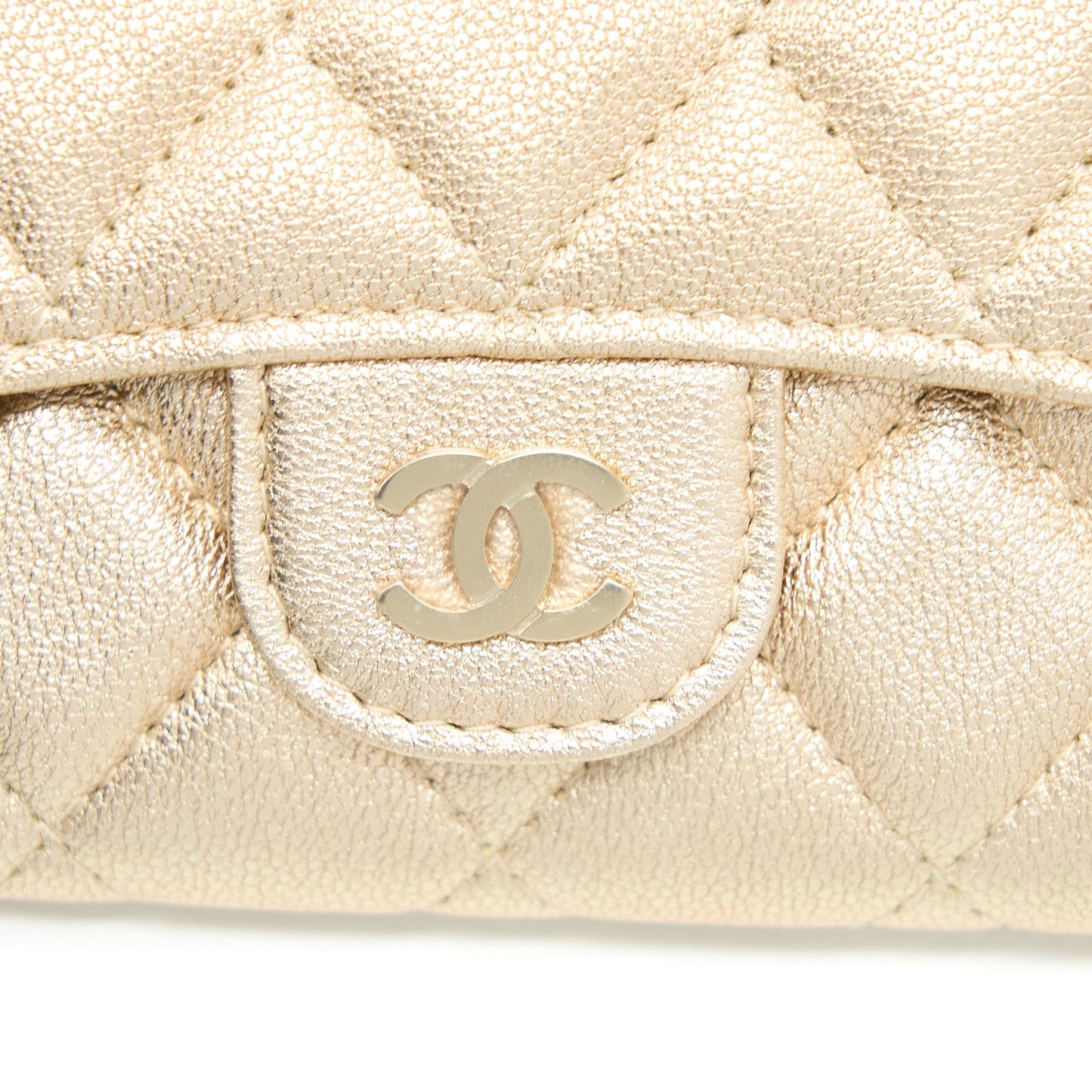 Chanel Quilted Classic Flap Card Holder Lambskin Gold LGHW