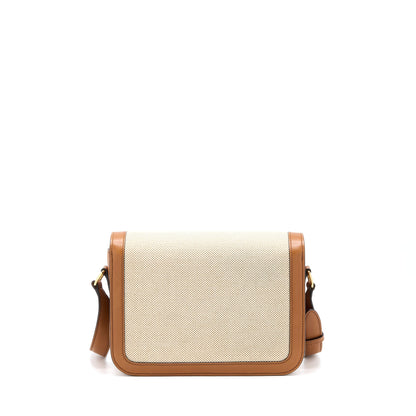 Celine Medium Triomphe Purse in Textile Natural Calfskin