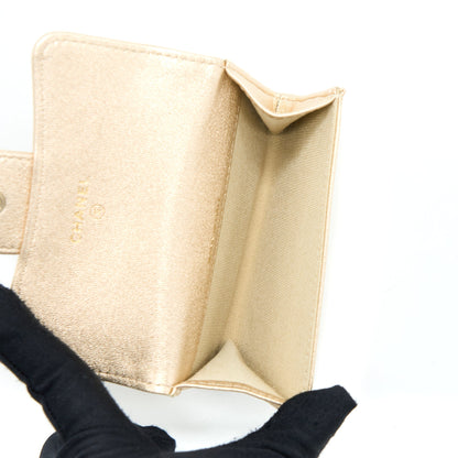 Chanel Quilted Classic Flap Card Holder Lambskin Gold LGHW