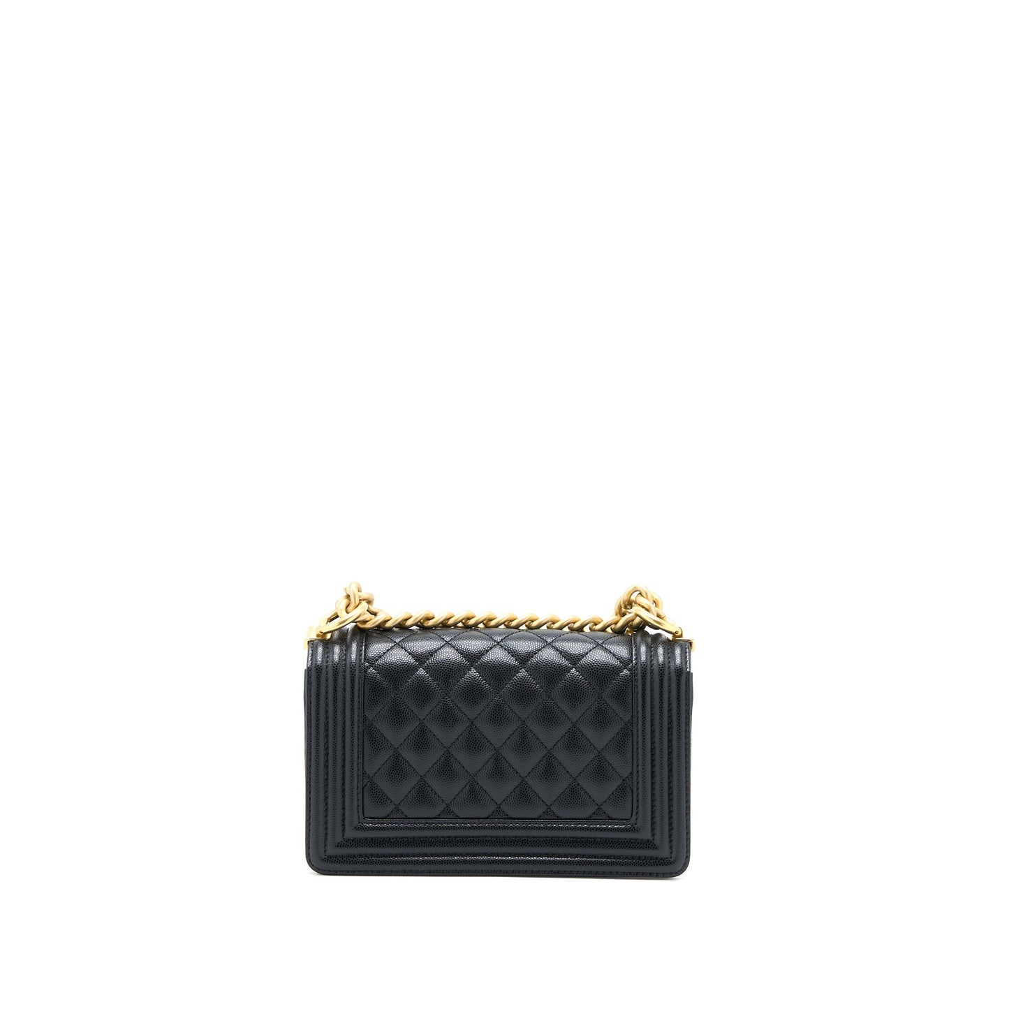 Chanel Small Boy Bag Caviar Black GHW (Microchip)