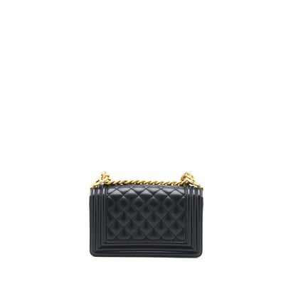 Chanel Small Boy Bag Caviar Black GHW (Microchip)