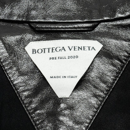 BOTTEGA VENETA Size Pre Fall 2020 Hooded Shell-trimmed Coat Shiny Lambskin Black