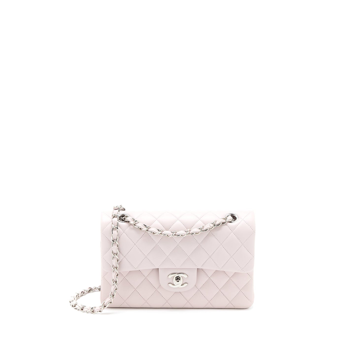 Chanel Small Classic Double Flap Lambskin Light Purple SHW (Microchip)