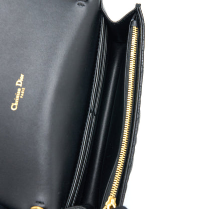 Dior Caro Pouch Cannage Calfskin Black
