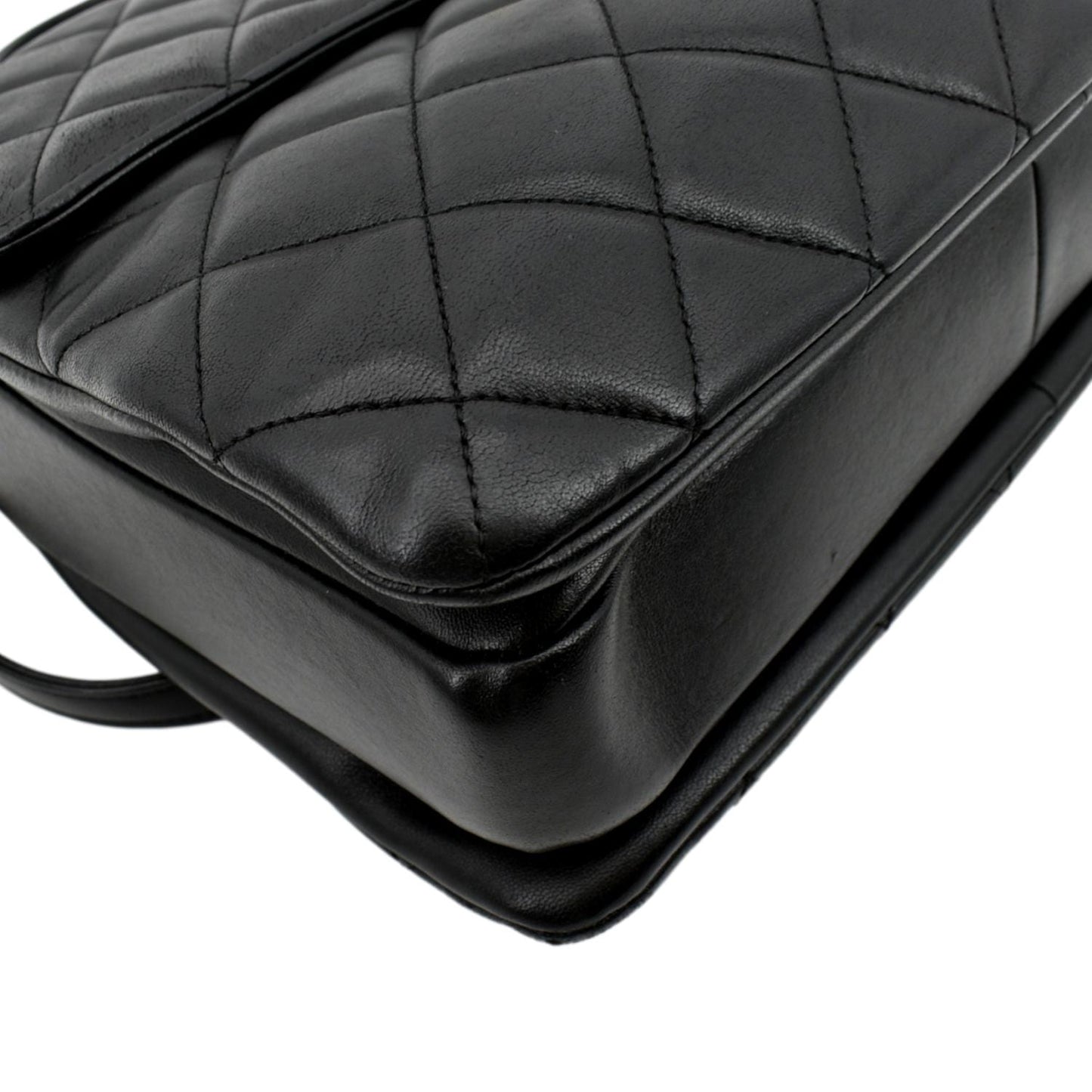 CHANEL Trendy CC Top Handle Flap Quilted Leather Shoulder Bag Black