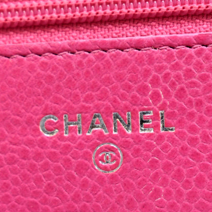 CHANEL WOC Quilted Caviar Leather Crossbody Wallet Pink