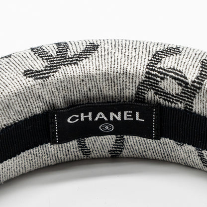 Chanel 22S CC Logo Headband Cotton White / Black