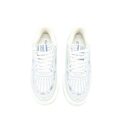 Dior Size 37 Addict Blue Toile De Jouy Technical Fabric Low Top Sneakers